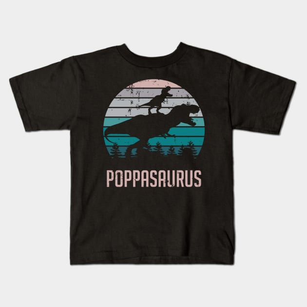 Poppasaurus T-Rex Dinosaur Kids T-Shirt by ryanjaycruz